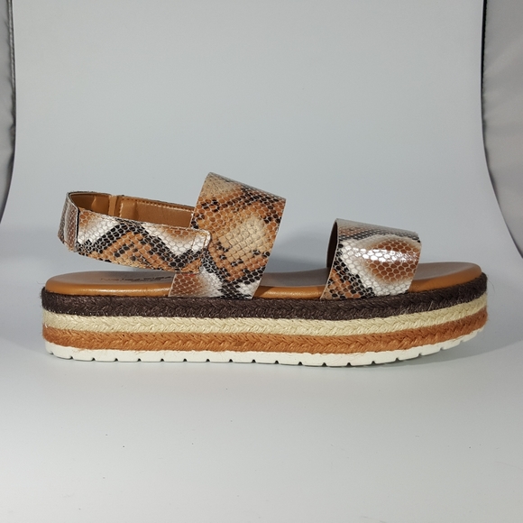 NR Rapisardi Shoes - NR Rapisardi Two Band Snakeprint Platform Sandal